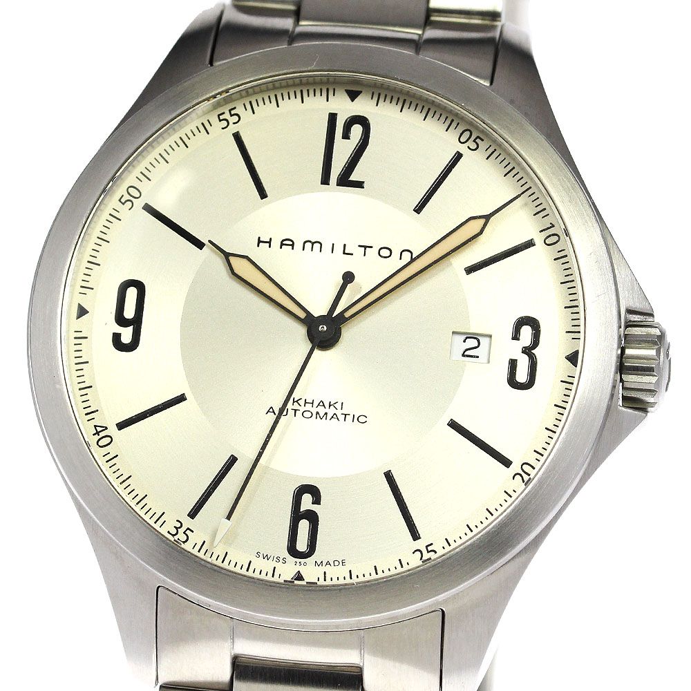 ハミルトン HAMILTON H766650 カーキ デイト 自動巻き メンズ良品_ 