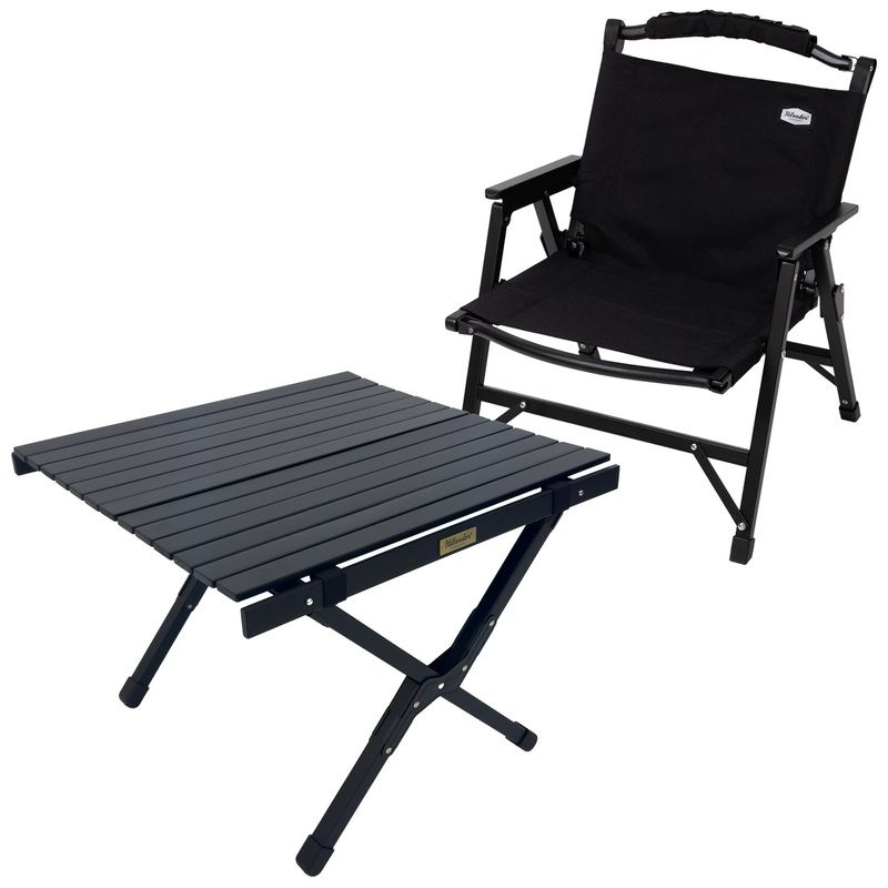 Hilander ハイランダー なセット ウッドロールテーブルX Black Edition 60 ウッドフレームチェアEX