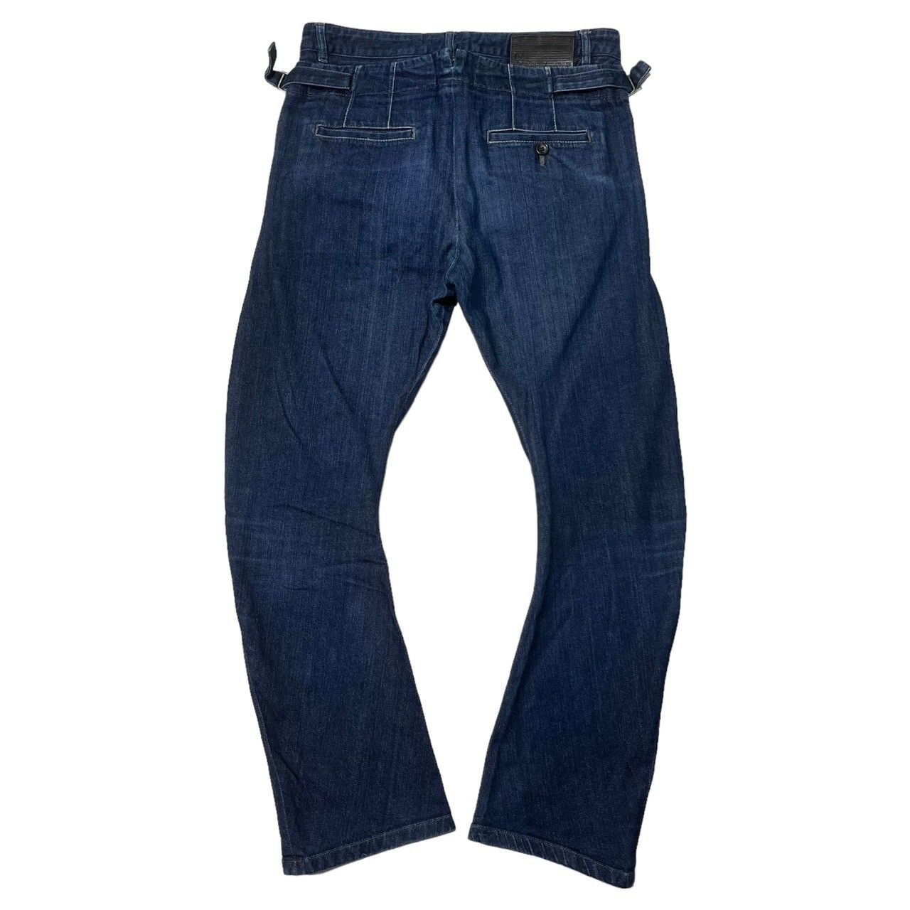 JOHN GALLIANO(ジョンガリアーノ) 00's double waist denim pants ダブル ウエスト バナナ デニム パンツ  レイヤード ギミック 46(M程度) インディゴ archive アーカイブ