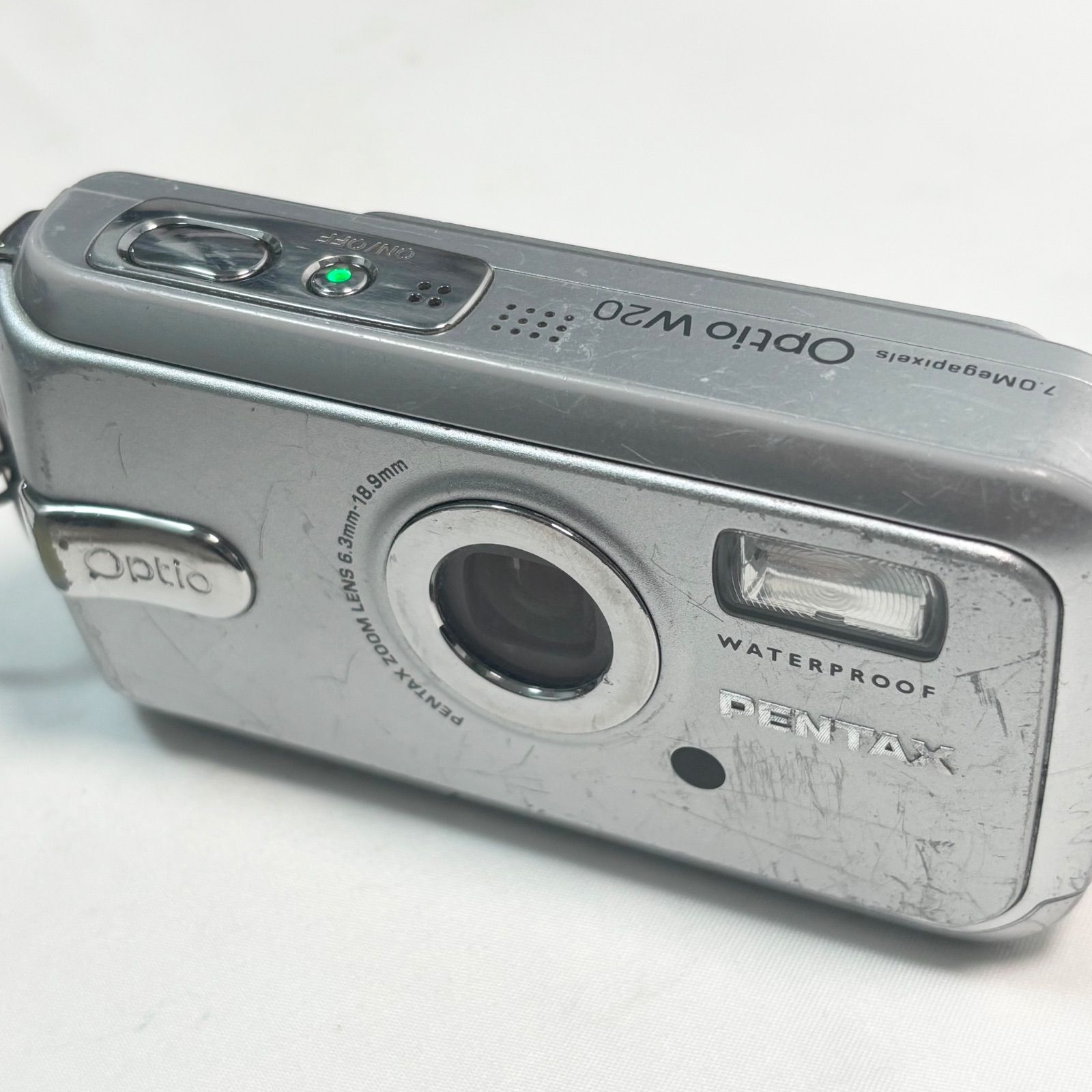 【動作品】 PENTAX Optio W20 シルバー コンパクトデジタルカメラ Pentax Optio W20 Waterproof Camera Digital 7 Megapixel
