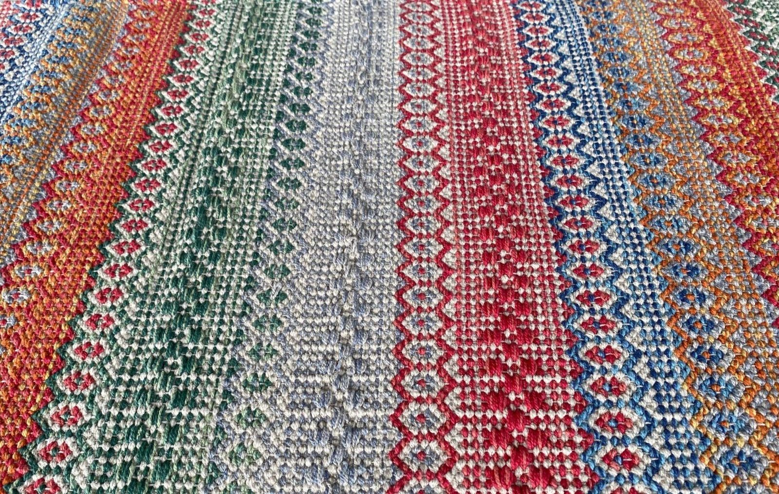 洗える さらっと マルチ インド ハンドメイド 滑り止め付き キッチンマット マルチレッド 50ｘ240