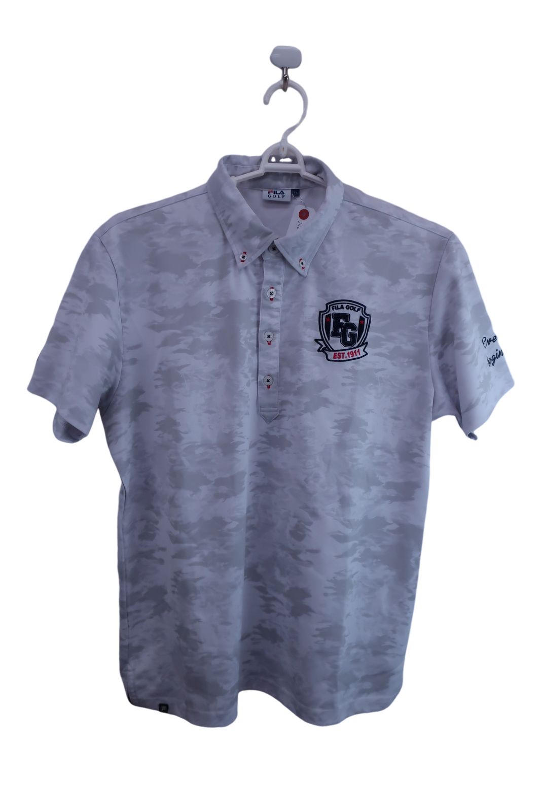 【美品】FILA GOLF(フィラゴルフ) ポロシャツ グレー メンズ LL ゴルフ用品 2403-0115 中古