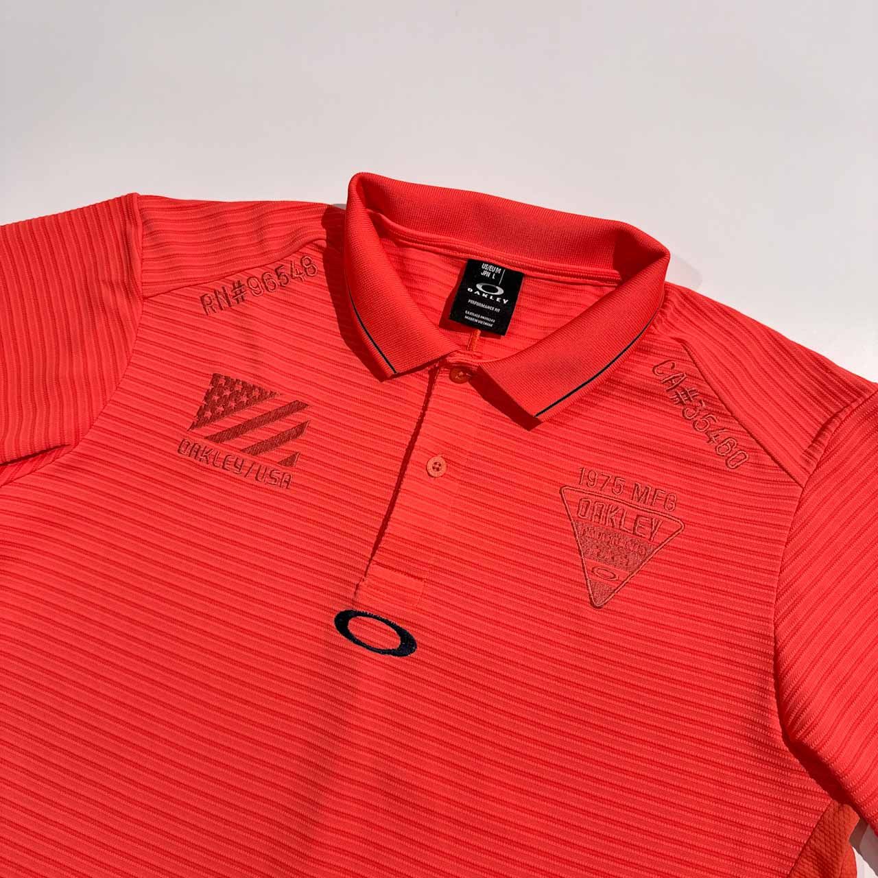 美品 OAKLEY オークリー刺繍入り 半袖 ドライ ポロシャツ サイズ