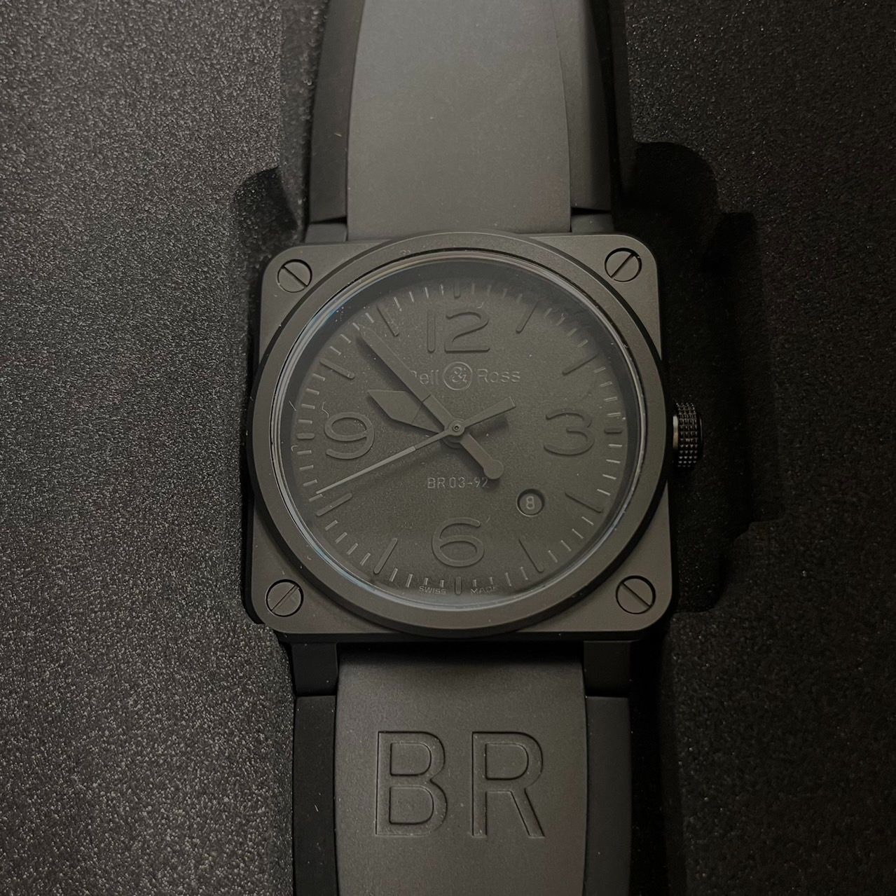ほぼ未使用】正規 Bell&Ross/ベル&ロス セラミック/ラバー BR03-92 