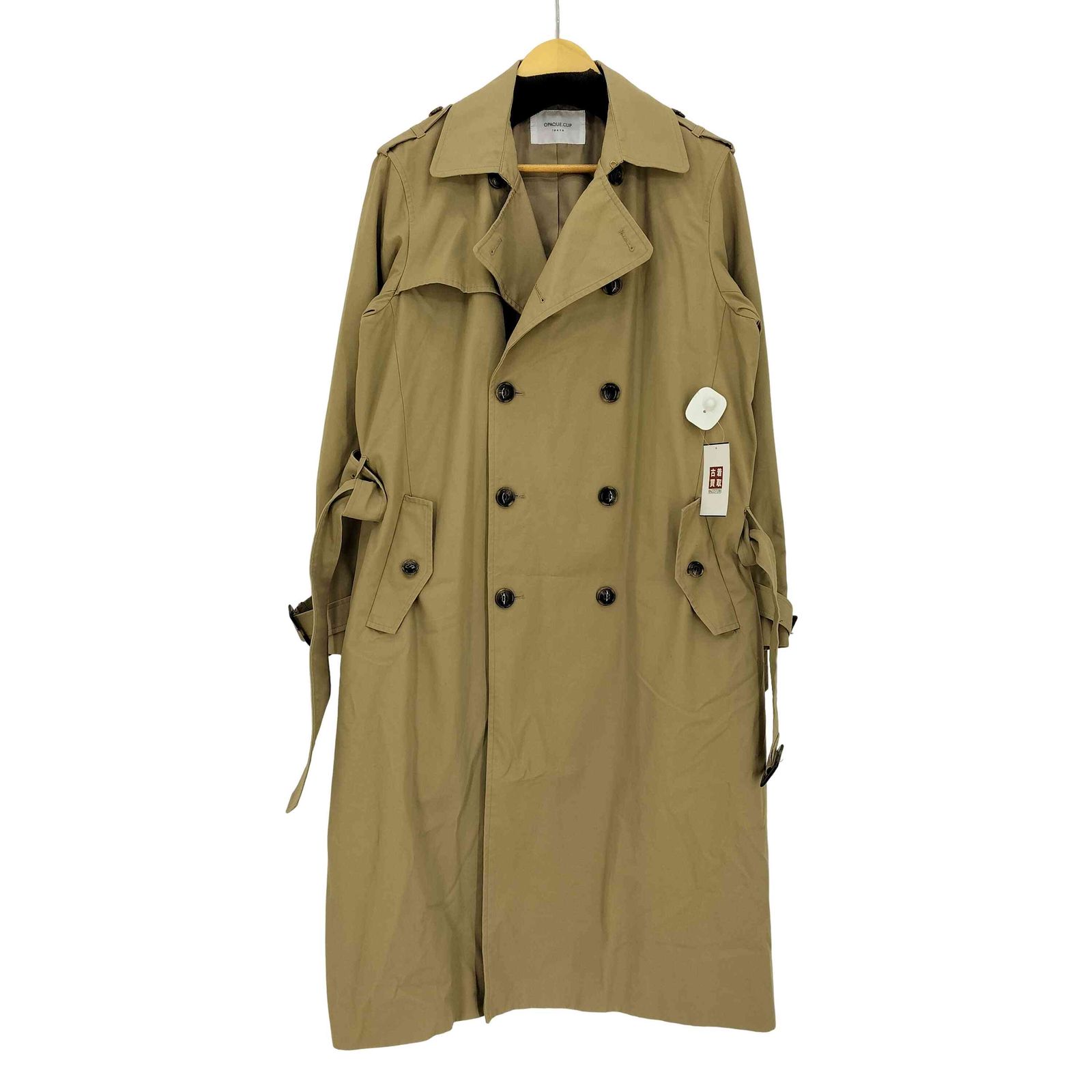新品 オペークドットクリップ コットン ギャバ トレンチコート L 大きめ オペークドットクリップ OPAQUE.CLIP コットンギャバ トレンチコート