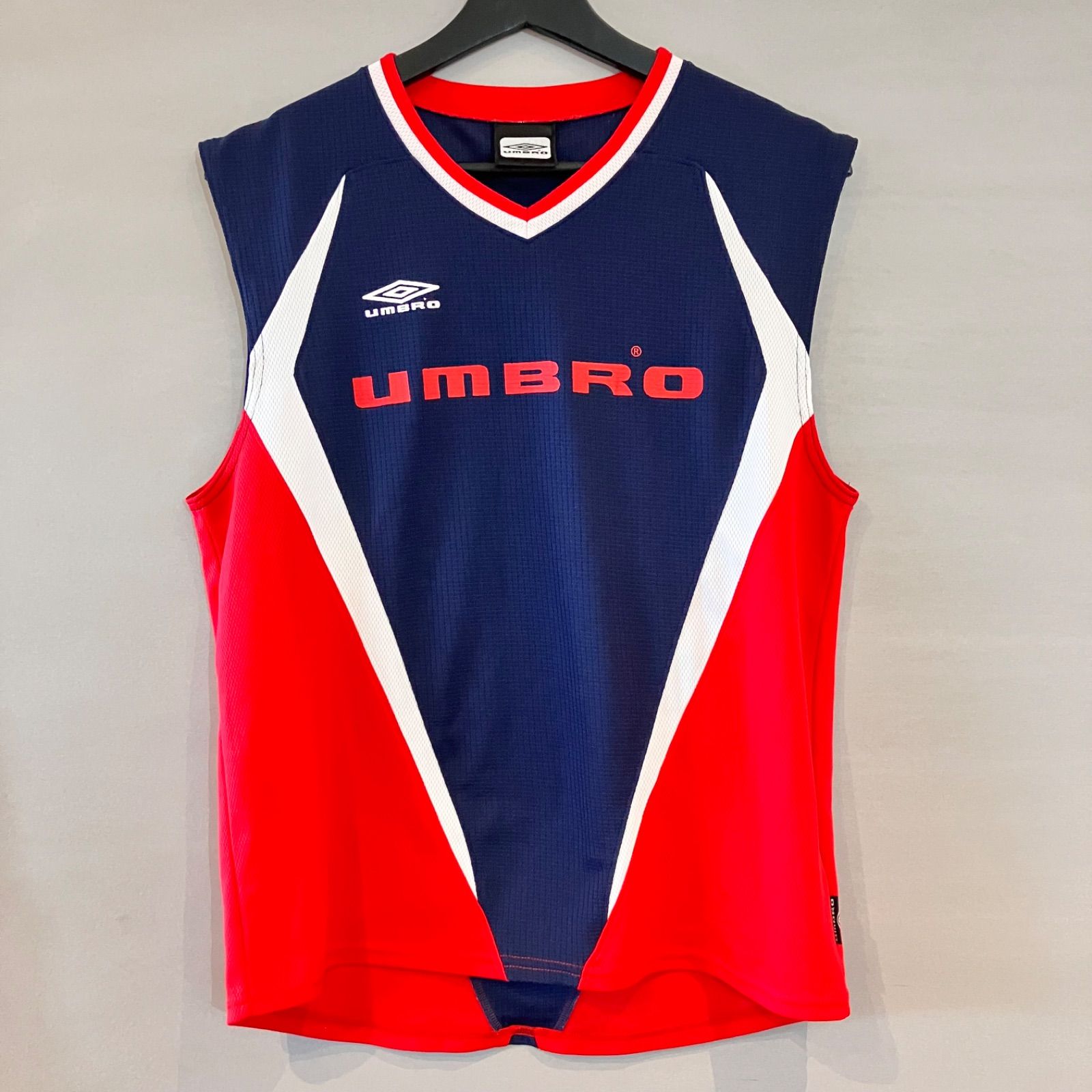 90's UMBRO アンブロ ノースリーブシャツ ビブス ネイビー レッド ホワイト XOサイズ（ レディース or ジュニア ）