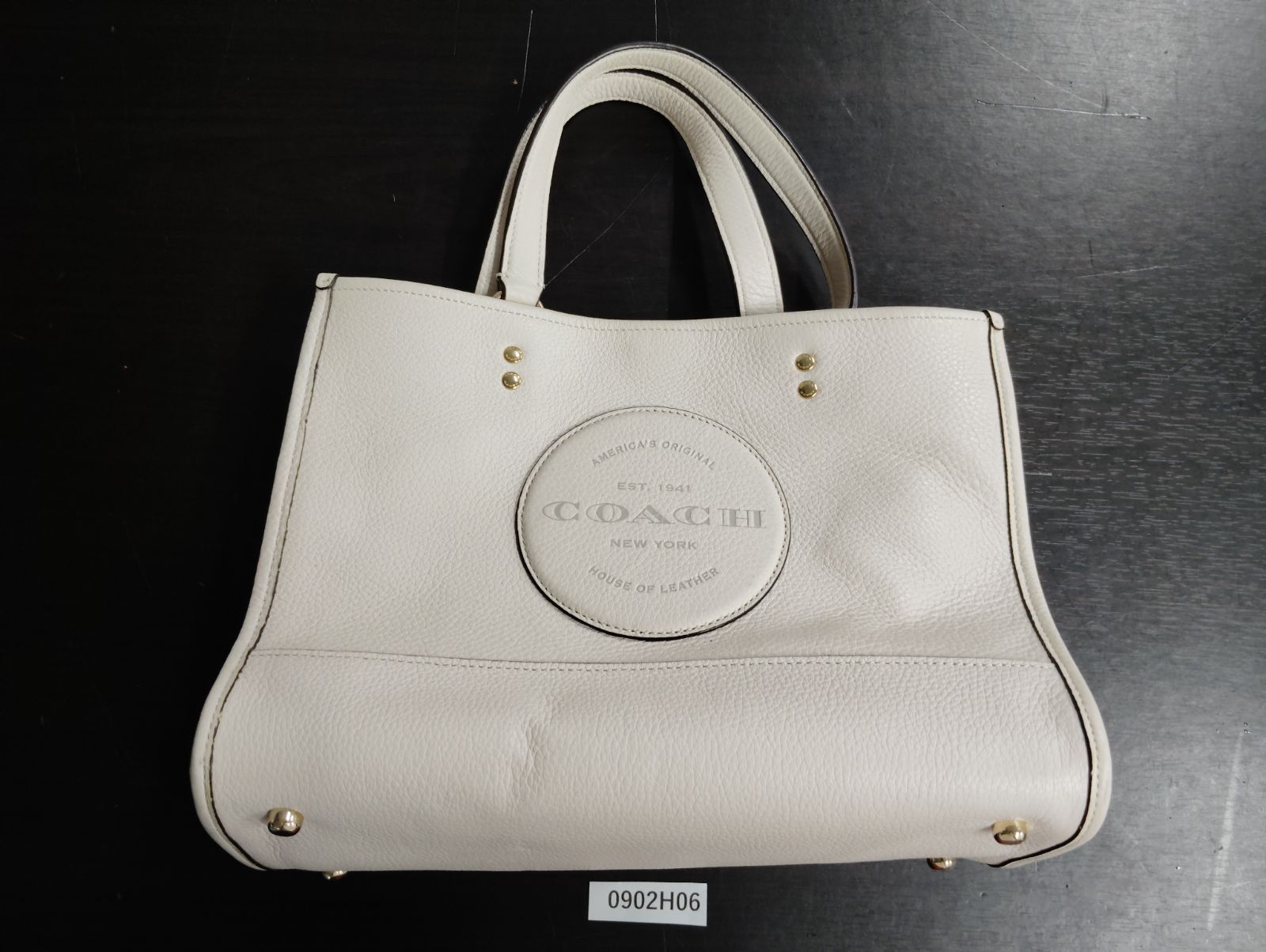 0902H06】COACH ハンドバッグ 2way デンプシー 白 キャリーオール 