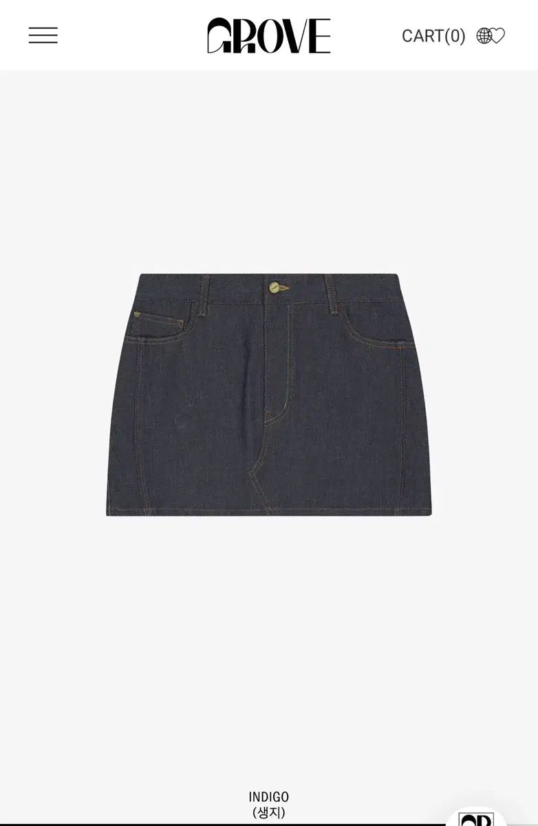グローブ grove 生デニム スカート | インディゴ