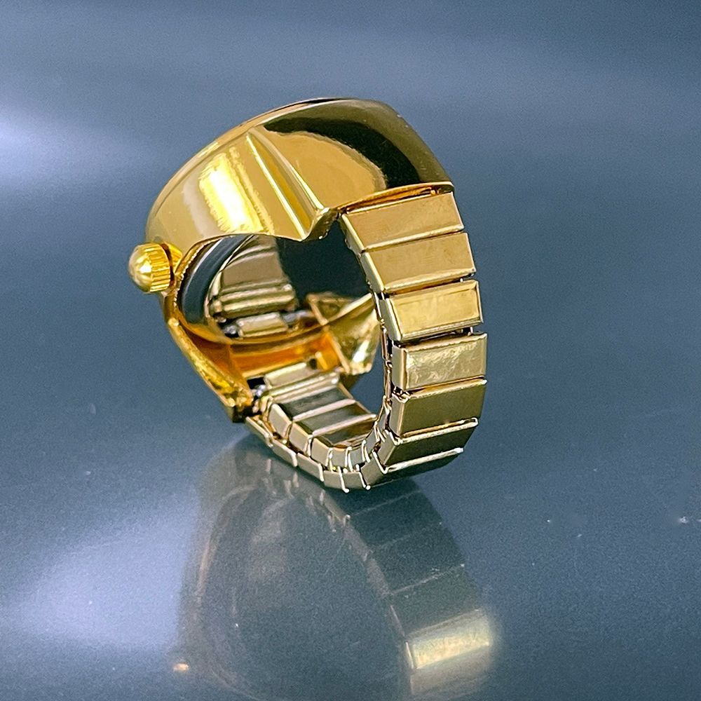 新品 リング 指輪 時計 リングウォッチ フィンガーウォッチ 指時計 ゴールド - メルカリ