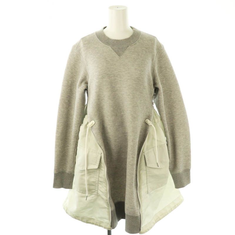 サカイ sacai Pre Sponge Sweat X Ma-1 Dress ドレス ワンピース ミニ 長袖 2 グレー |HK OS