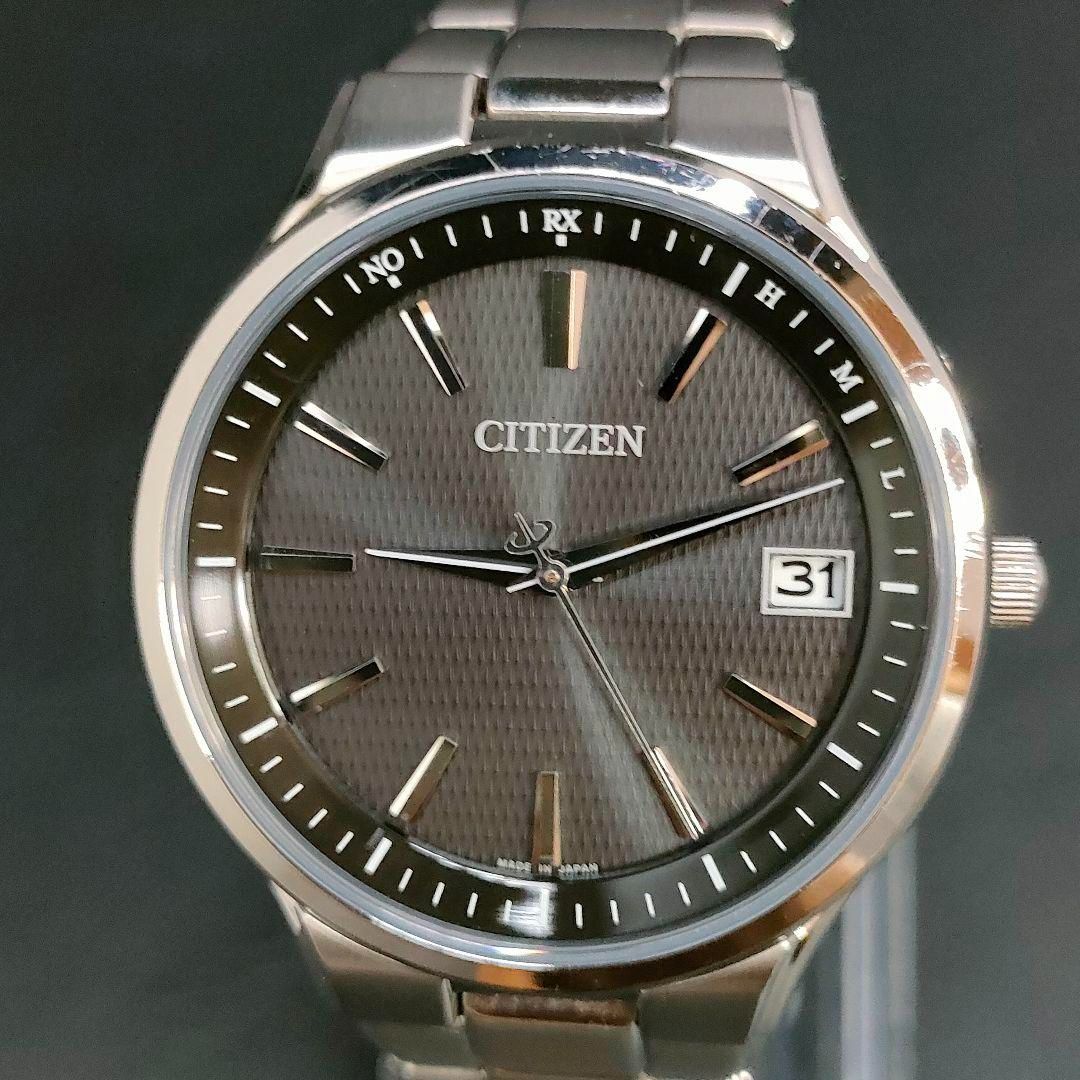 極美品 稼働品 CITIZEN シチズン ブラック シルバー 電波ソーラー エコドライブ ラウンド ステンレス メンズ 腕時計 H110-T018960  - メルカリ