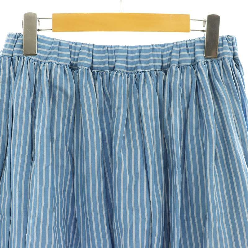 プランテーション plantation リネン混 ストライプ ギャザー