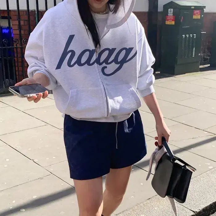 haag a mix hoodie haag ヘイグ ミックス フーディー ジップアップ ライトグレー