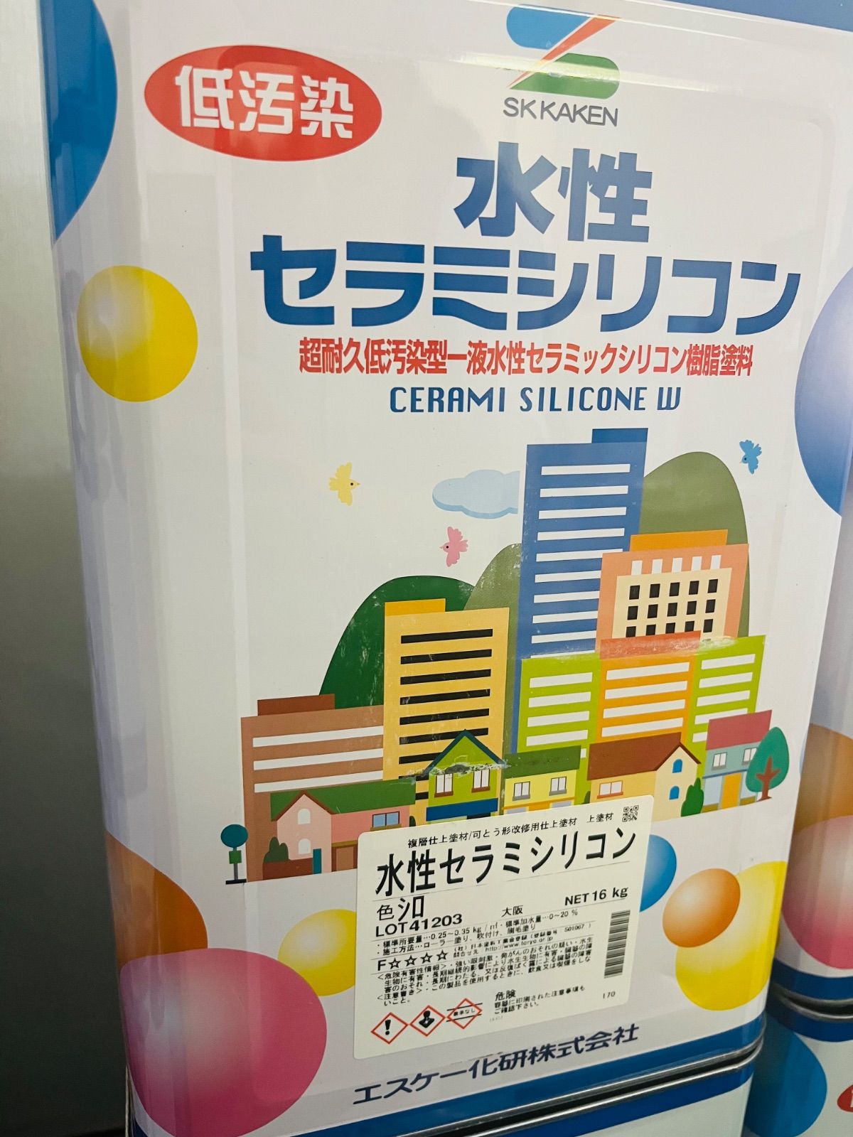 水性セラミシリコン シロ 艶有り 16kg