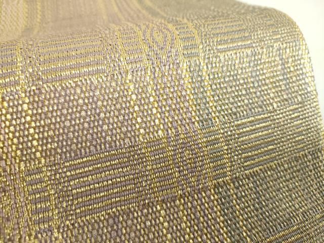 平和屋着物●ひなや工房　くむ・あむ・おる　伊豆蔵明彦　組織　全通柄袋帯　変わり間道　金糸　正絹　逸品　DAAU5718ps 平和屋着物○ひなや工房 くむ・あむ・おる 伊豆蔵明彦 組織 全通柄袋帯