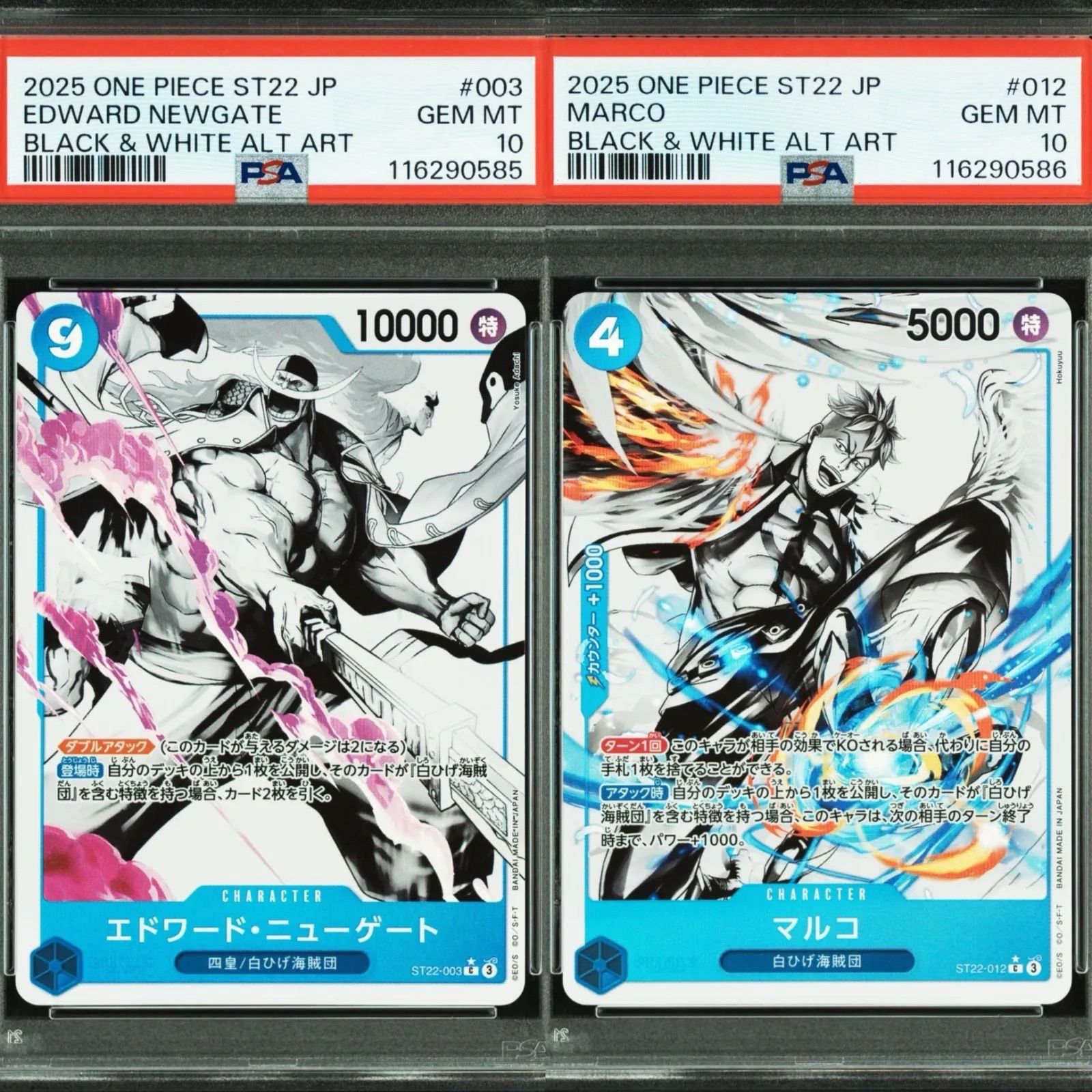 PSA10 2連番】ワンピースカードゲーム スタートデッキ エース&ニュー