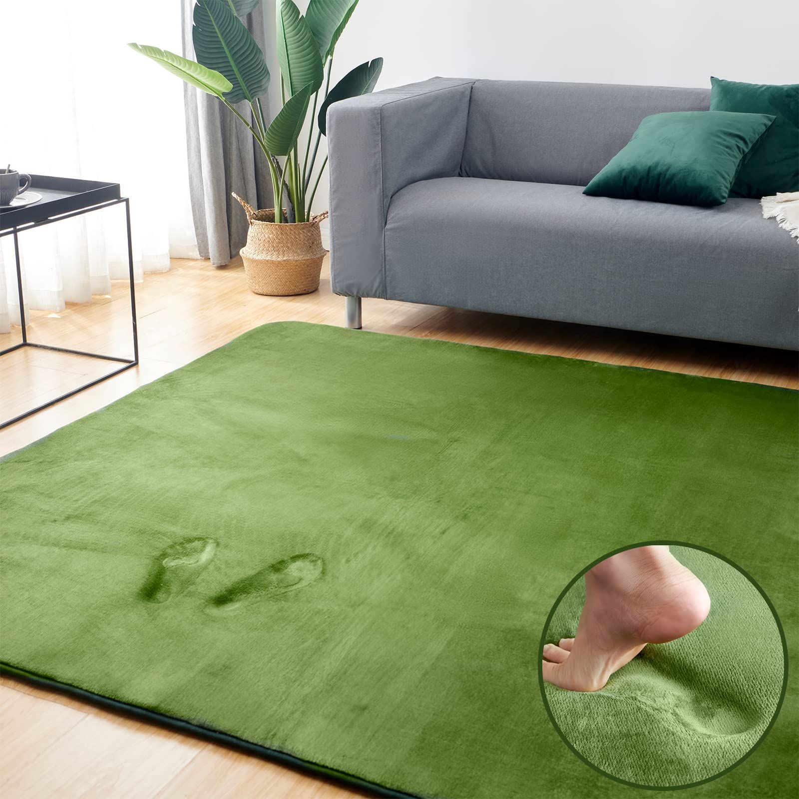 Keusnix 極厚25mmラグ カーペット 厚手 ラグマット 滑り止め付