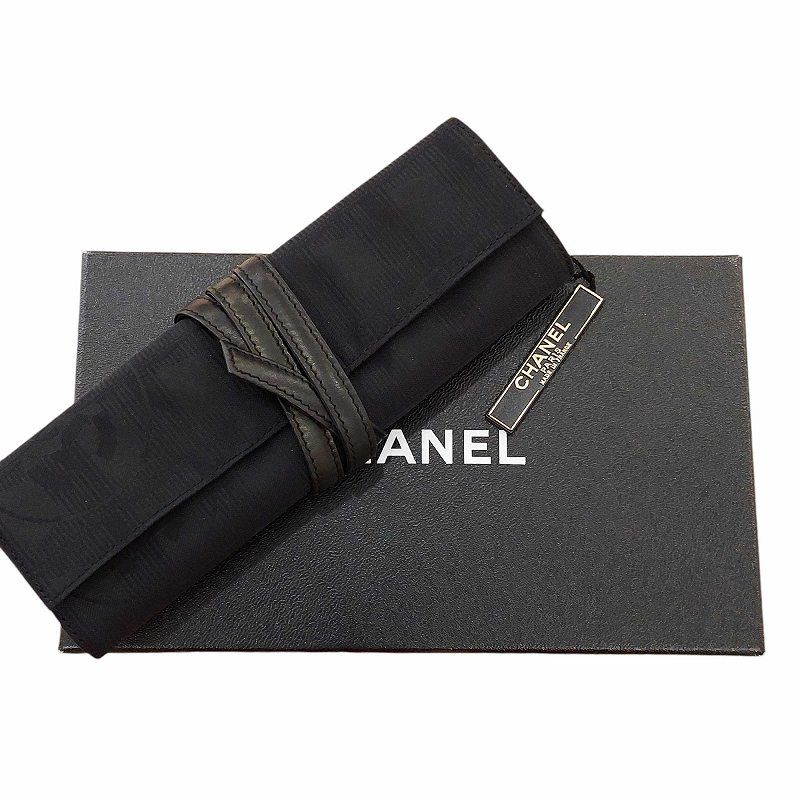 デザイン・サイズが豊富。 シャネル CHANEL ニュートラベルライン ジュエリーケース ケース ポーチ 小物入れ ジャガード 黒 ブラック 0829 30分限定