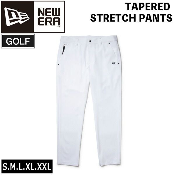 ニューエラ ゴルフ ストレッチ パンツ NEWERA テーパードストレッチパンツ ホワイト メンズ ウェア GOLF ポリエステル
