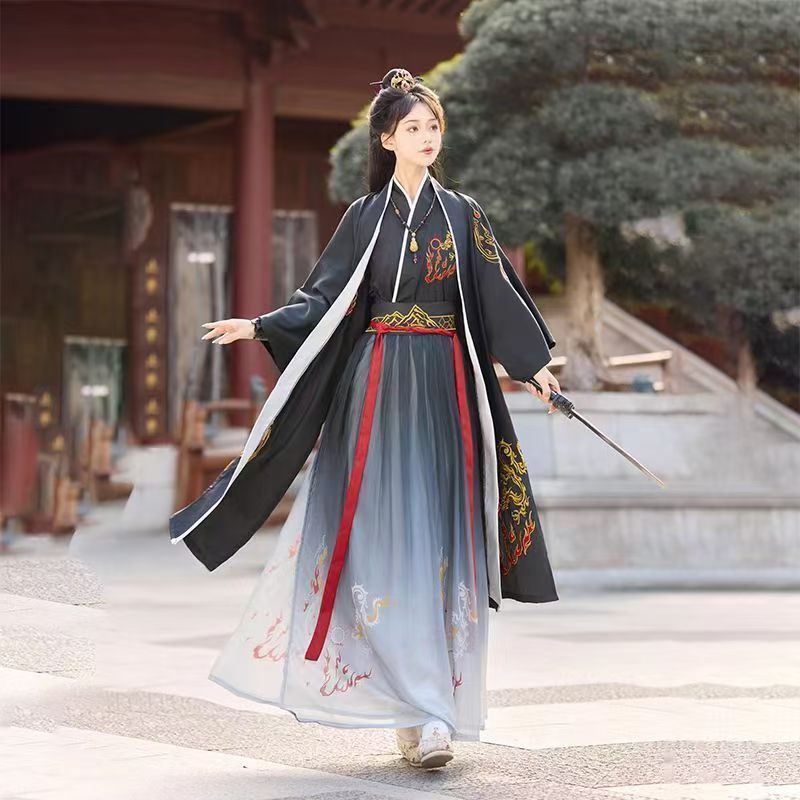 漢服 唐装 チャイナ服 中国古代衣装 黒系 レディース 漢服 男性用 男女兼用 おしゃれ 華流コスプレ 舞台衣装 暗色系 中華コスプレ衣装 中華ドラマ時代劇コスチュ