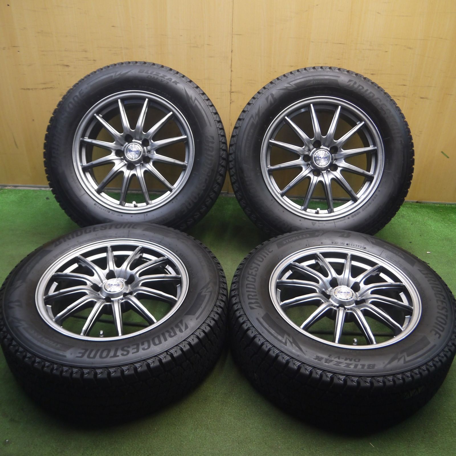 ZACK JP110 17X7.0J PCD 114.3 5H +48 ブリヂストン ブリザック DM-V3 225/65R17 2019年製 8～9分山スタッドレス付 CX-5 エクストレイル