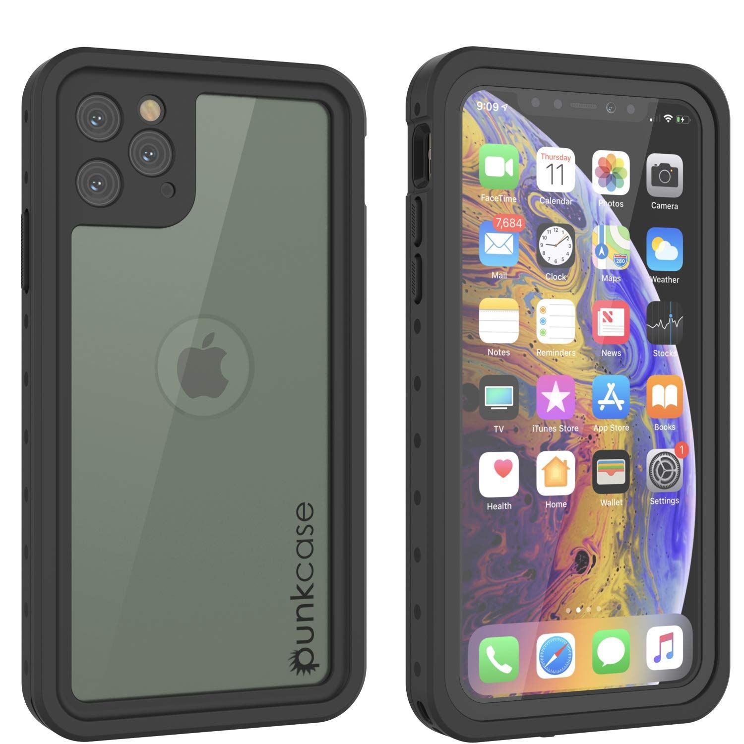 【新着商品】PunkCase iPhone 11 Pro Max 防水 ケース [スタッドスター シリーズ] [スリム フィット] [IP68 認証] [耐衝撃性] [防汚性] [耐雪性] 360 フル ボディ 保護 カバー Apple iPhone 11
