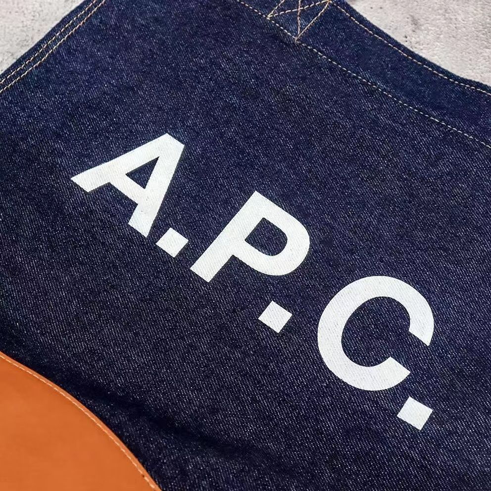 A.P.C. アーペーセー スモール デニム レザー トートバッグ