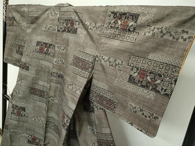 平和屋本店■極上　本場大島紬　9マルキ　吉祥横段文　逸品　未使用　CZAA2736s5 平和屋本店□極上 本場大島紬 9マルキ 吉祥横段文 逸品 未使用