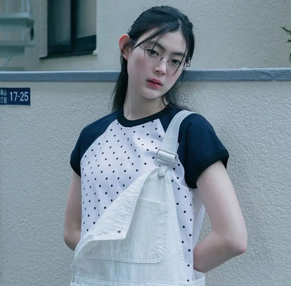 おへしお dot raglan t ー shirt white