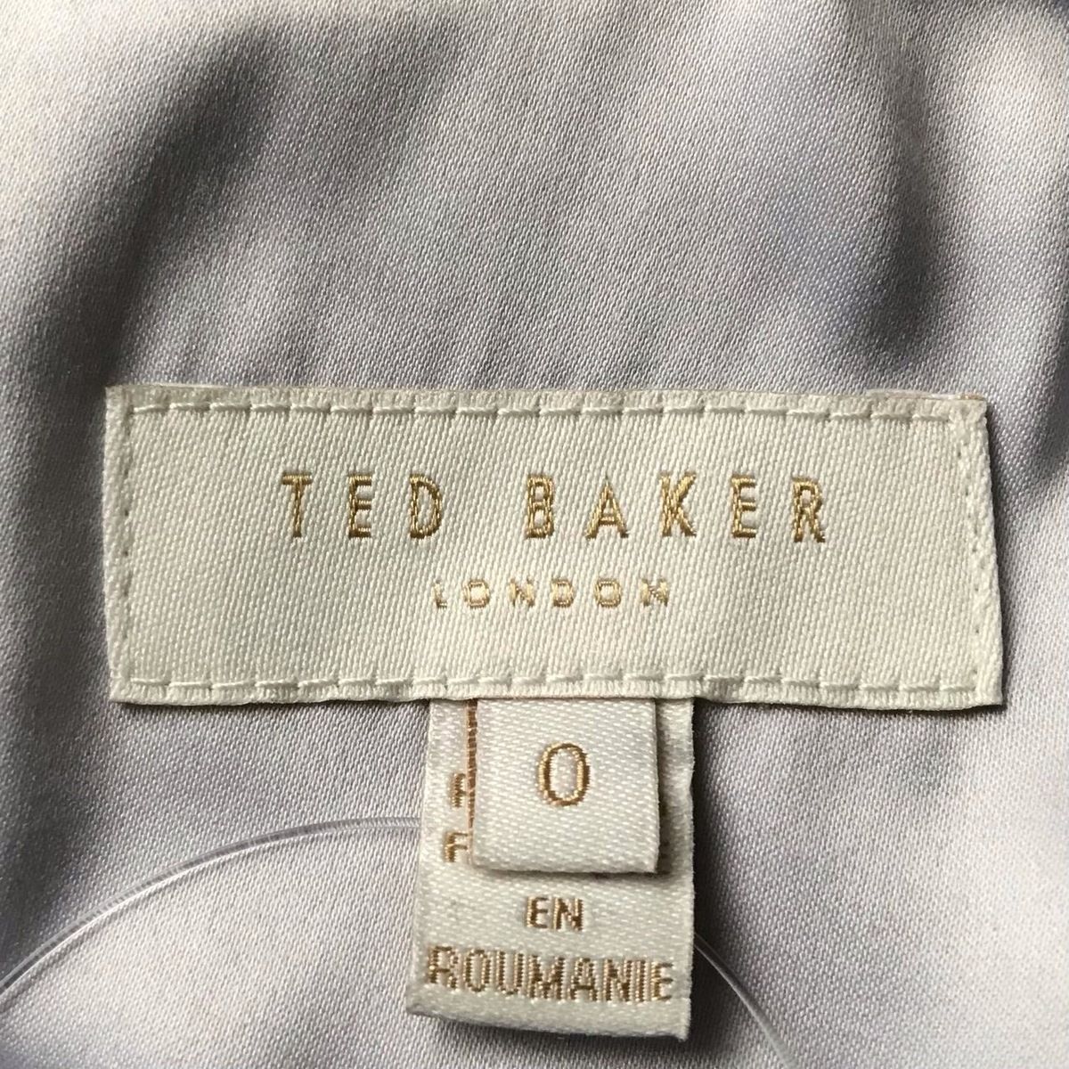 TED BAKER(テッドベイカー) ワンピース サイズ0 XS レディース美品 - グレー 半袖/ひざ丈/フリル/グログランリボン - メルカリ