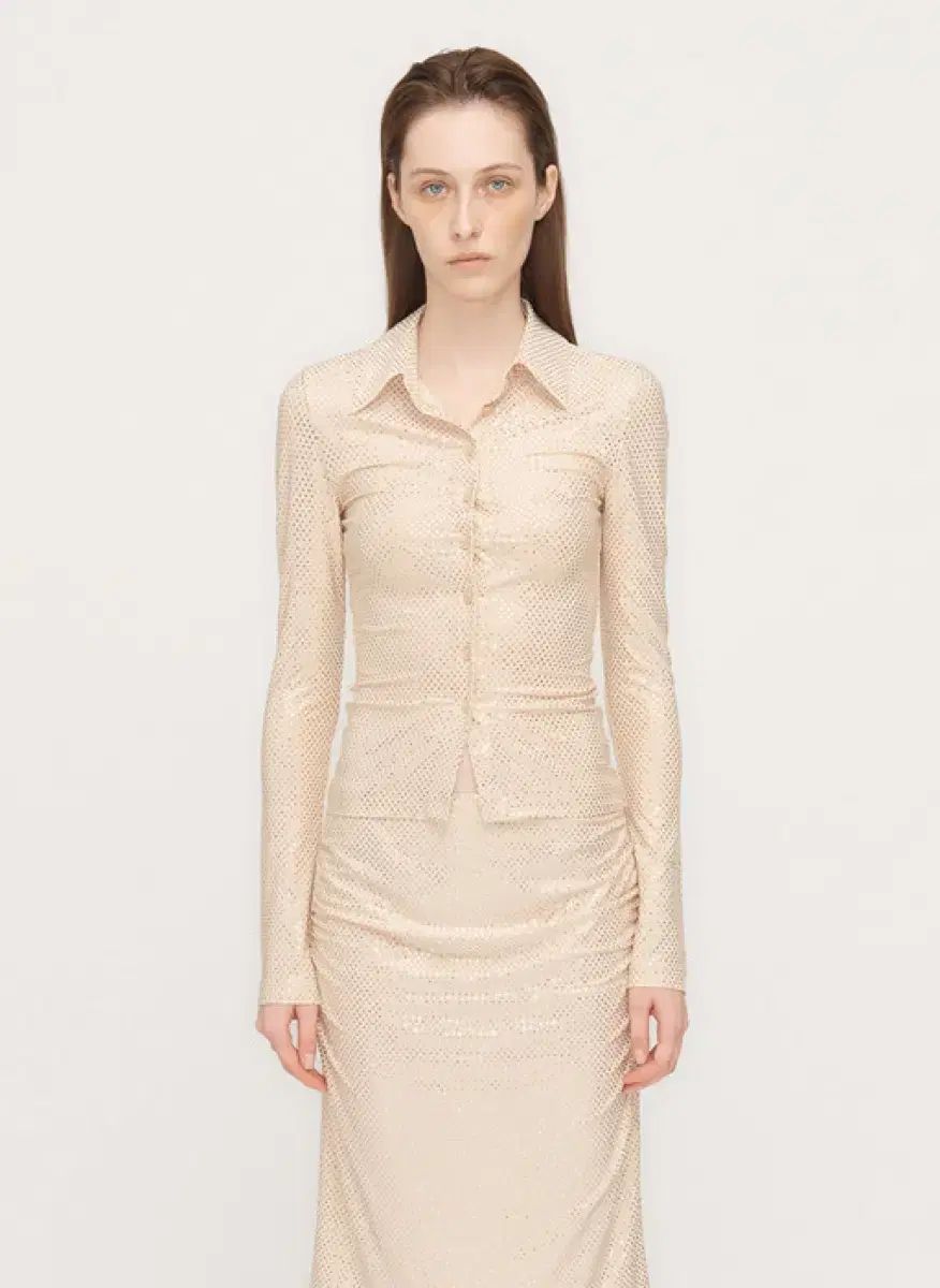 ザオープンプロダクト Open YY グリッター シャツ スカート セットアップ