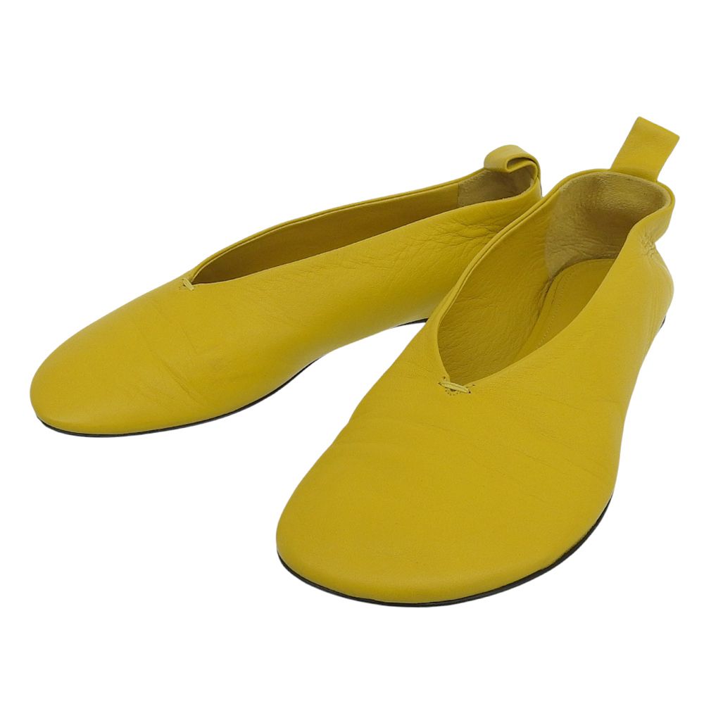 ジルサンダー JIL SANDER 現行タグ ラウンドトゥ バレリーナ シューズ レザー フラット パンプス 35