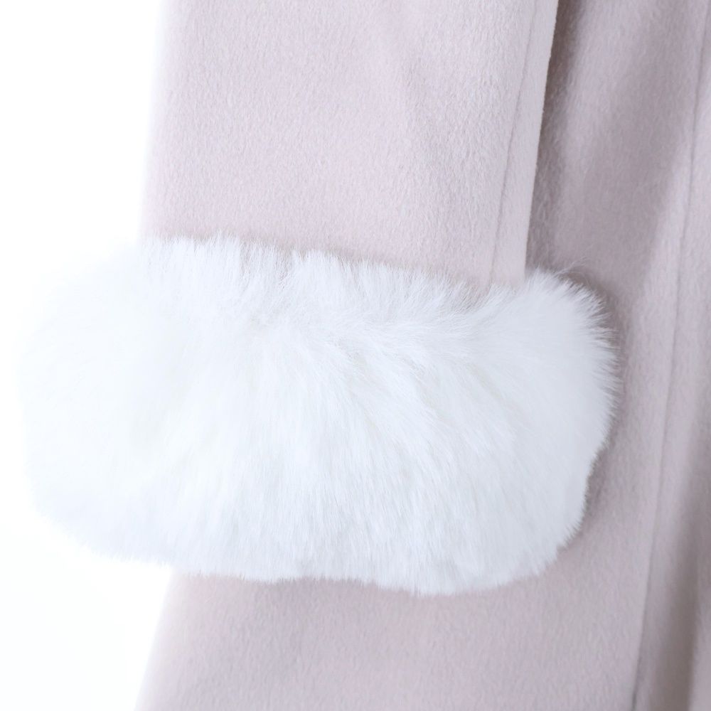 evelyn (エブリン) ファー リボンビット ビジューコート ライトピンク