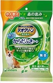 デオクリーン 森の恵み からだふきシート 中大型犬用 無香 15枚×24袋