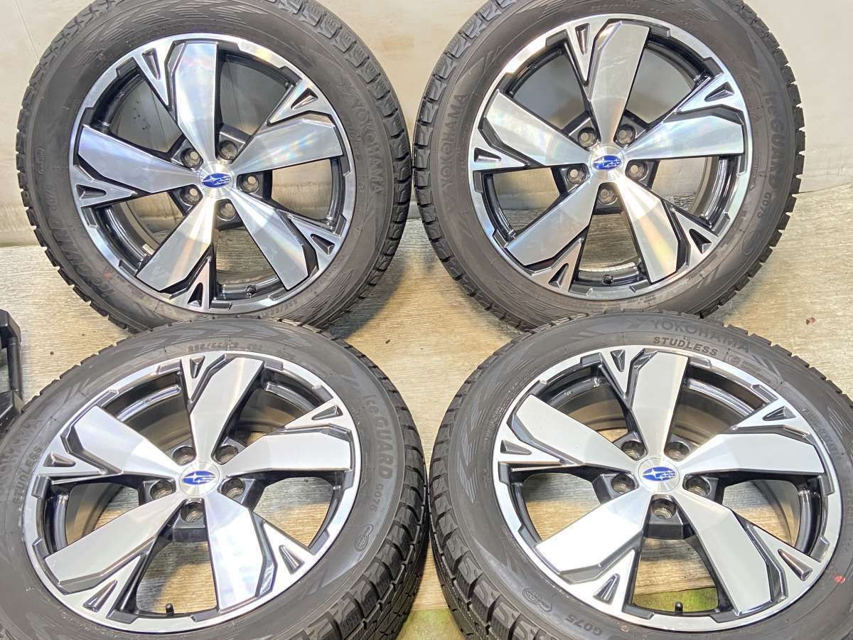 225 55R18 ヨコハマ アイスガードG075 スバル純正 18x7.0 48 114.3-5穴 タイヤ スタッドレスタイヤ ホイールセット 4本セット w18251007911