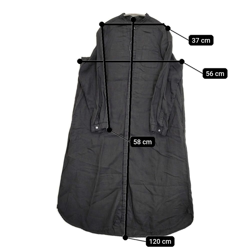 美品　nest Robe ネストローブ　リネン100% ワンピース　ブラック 中古・古着通販】nest Robe (ネストローブ) リネン重ねギャザー
