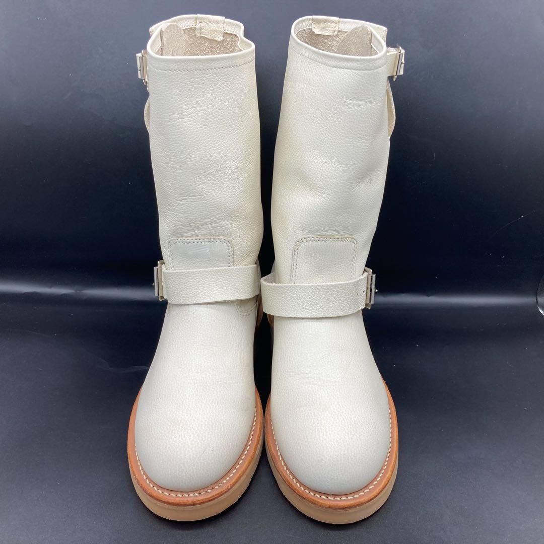 超 HAWKINS ホーキンス レザーエンジニアブーツ 白 ホワイト 25cm