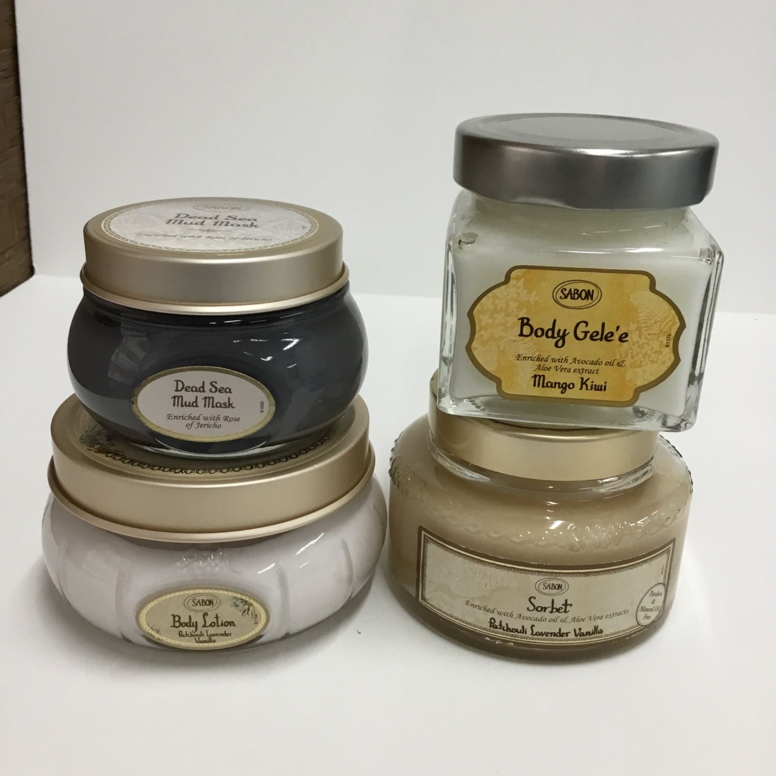Y1358 SABON ボディローション 200ml デッドシーマスク 125ml シャーベットボディジェル PLV 200ml ボディジュレ 200ml 計4点セット