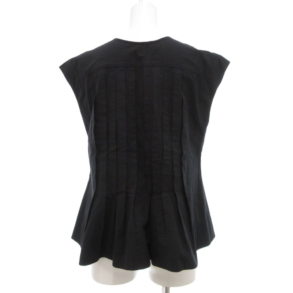 アダムエロペ Adam et Rope 25 AW タックフ ジレブラウス 前後2 WAY F ブラック UO