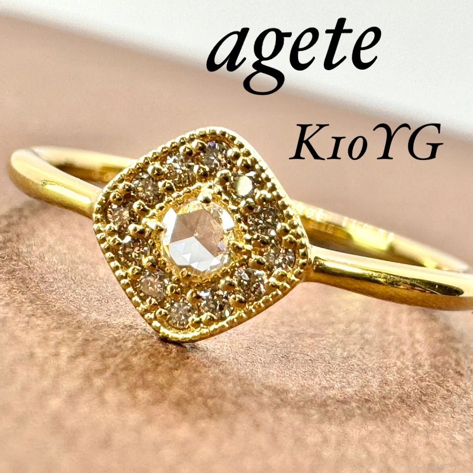 アガット agete K10YG ローズカットダイヤ 0.08ct ネックレス ZKoaQ 