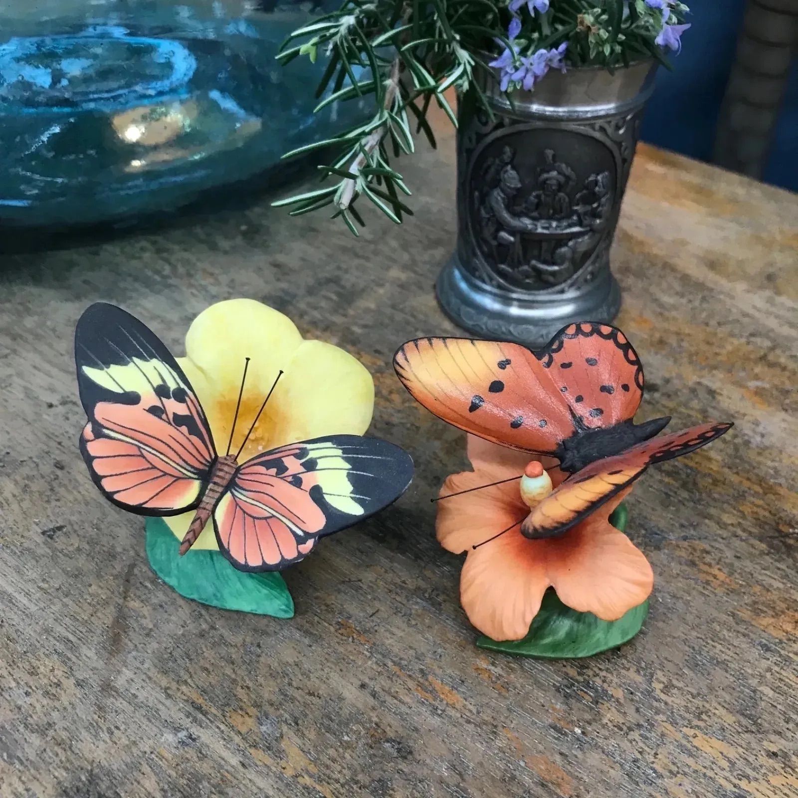 2体セット フランクリンミント製 陶器 蝶々 置物 まとめ No.1 - メルカリ