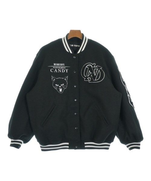【USED】Candy Stripper 白黒ツートンカラー　袖レザースタジャン CND STADIUM JUMPER | Candy Stripper（キャンディ ストリッパー
