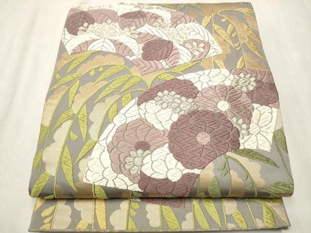 平和屋着物○西陣 河合美術織物謹製 六通柄袋帯 能衣錦 金銀糸 正絹