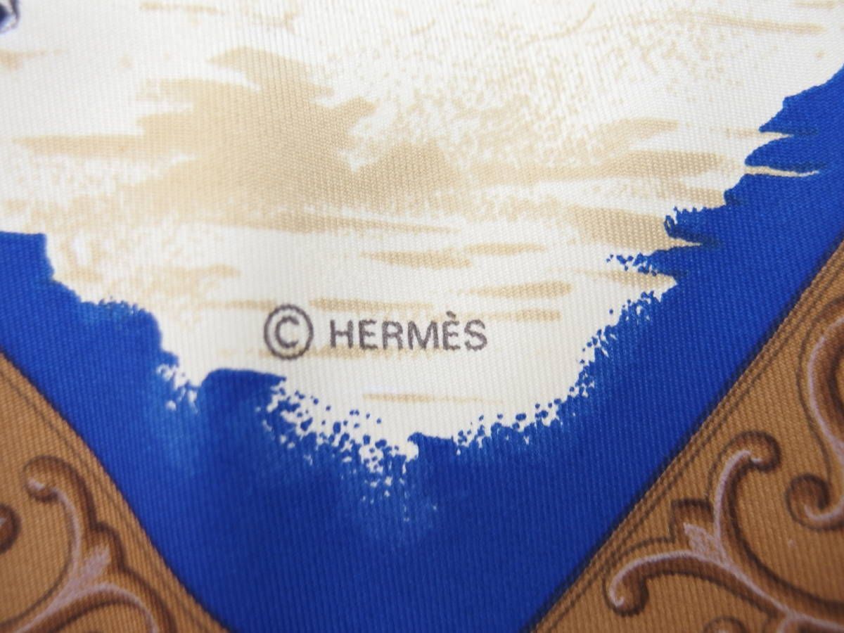 HERMES エルメス カレ90 CHARREADA チャレアーダ 馬 カウボーイ ネイビーブルー スカーフ シルク100％ - メルカリ