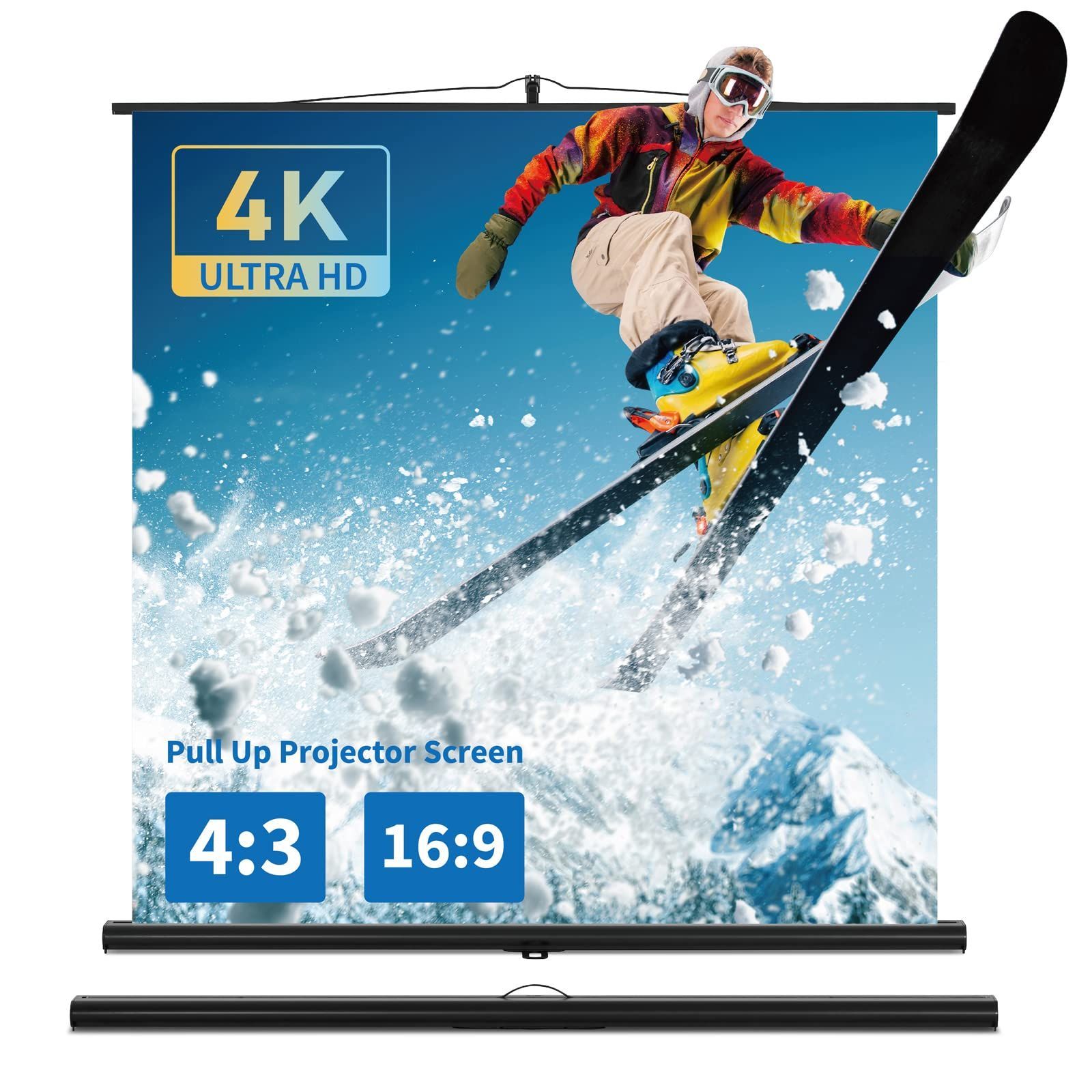 プロジェクタースクリーン 60インチ 4:3 プロジェクター用 自立式