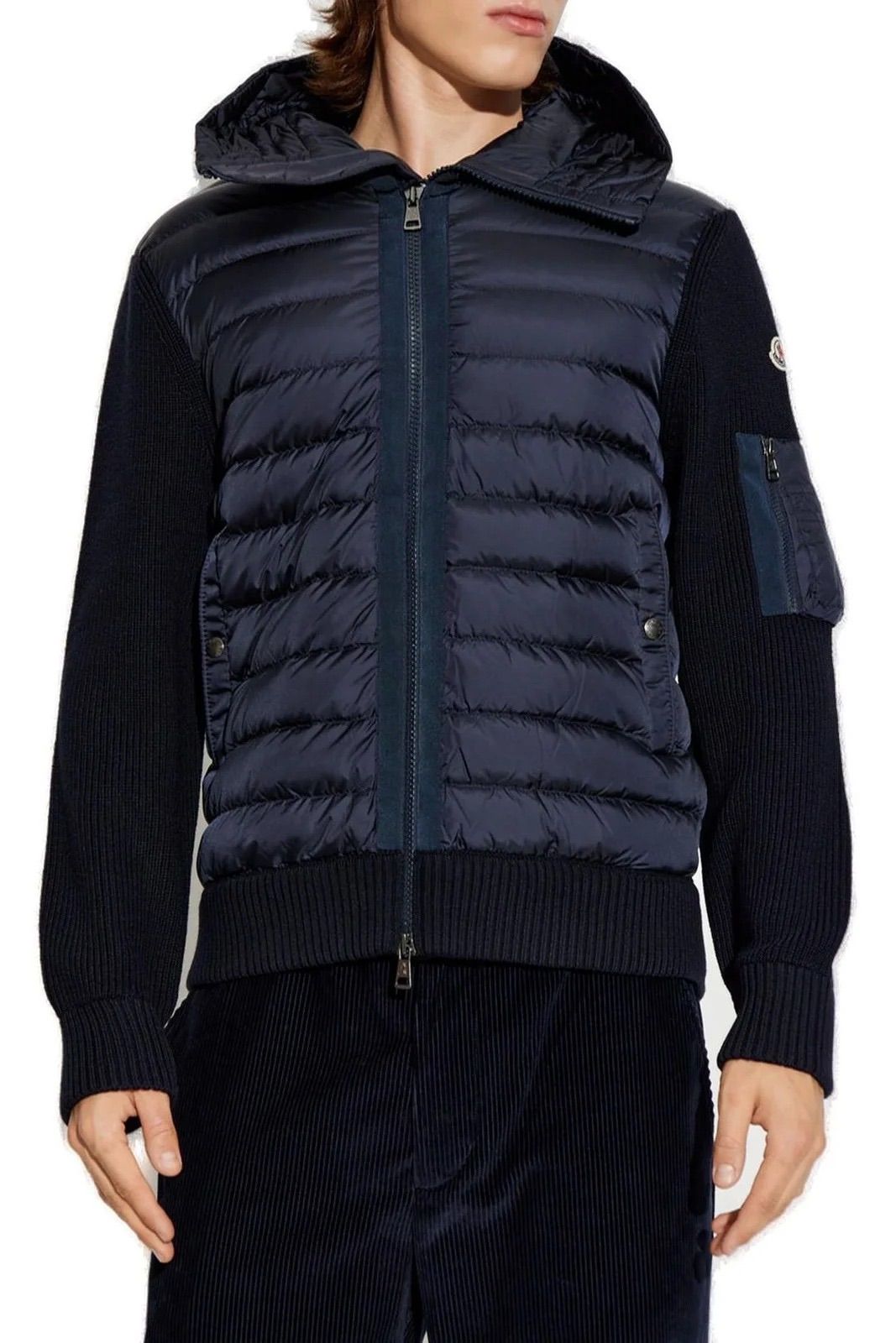 超人気美品☆ モンクレールフード付ダウンカーディガンS ブラック4P113