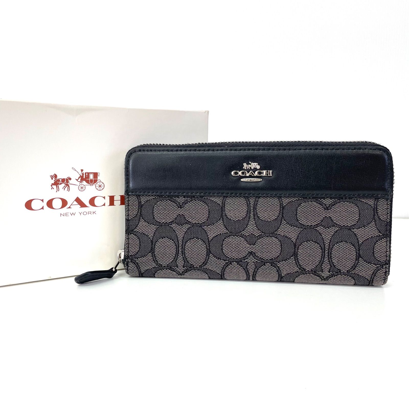 ほぼ未使用 極美品 COACH コーチ シグネチャー キャンバス レザー 