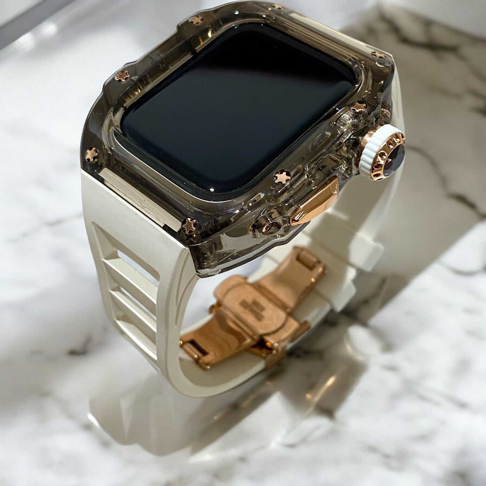 AppleWatch アップルウォッチバンド ラバーベルトカバー ウルトラ 44mm45mm カスタム22