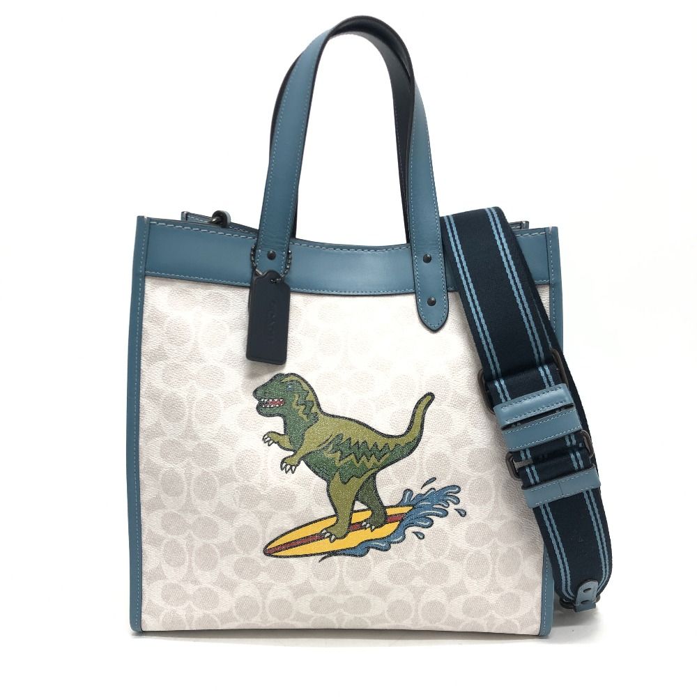 【あとちゃん】COACH コーチ トートバッグ 恐竜サーフィン C4804 COACH コーチ トートバッグ シグネチャー 恐竜 波乗り