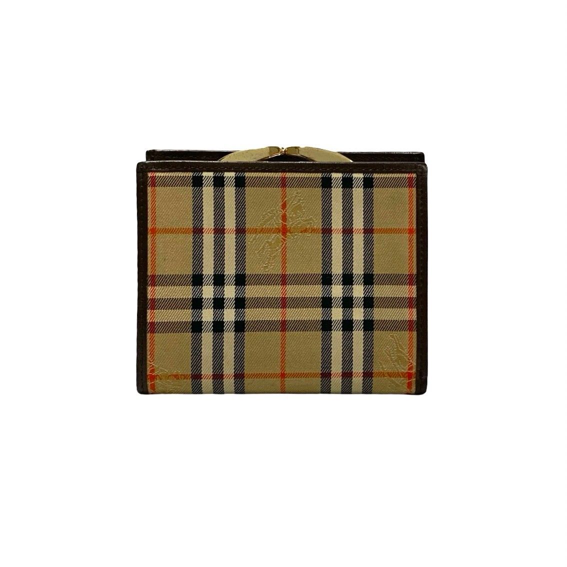 極美品】BURBERRY がま口 ノバチェック シャドーホース 折財布 【公式